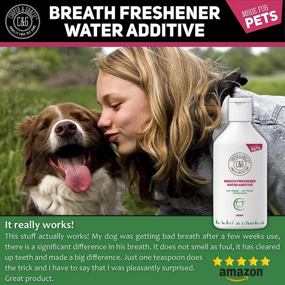 C&G Pets | BREATH FRESHENER WATER ADDITIVE 500ML | 100% NATURAL | ANTI PLAQUE ANTI TARTAR | REMOVES BAD SMELL | FRESH SMELLING MOUTH WASH | BEST FOR DOG AND CAT - Image 4