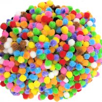 Kids B Crafty Pom Pom Crafts Small Mini Poms For Crafts - Coloured 500 Assorted Multi Colours 8mm - Children's Easter Craft - Christmas Craft - Pompom - Pompoms For Crafting - Mini Pom Poms