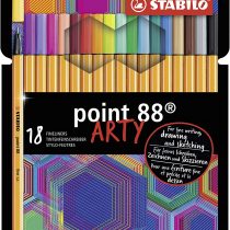 Fineliner - STABILO point 88 ARTY Wallet of 18 Assorted Colours