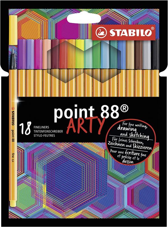 Fineliner - STABILO point 88 ARTY Wallet of 18 Assorted Colours