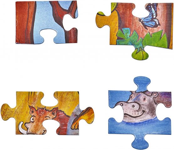 Amonev floor puzzles 100 pieces puzzles for both table and floor with easy to handle thick pieces making it a great gift for any occasion (Safari) - Image 3