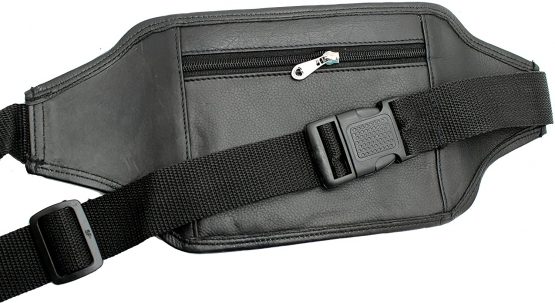 STARHIDE Large Genuine Leather Travel Money Belt Bum Bag Adjustable Waist Strap 510 Black - Image 3