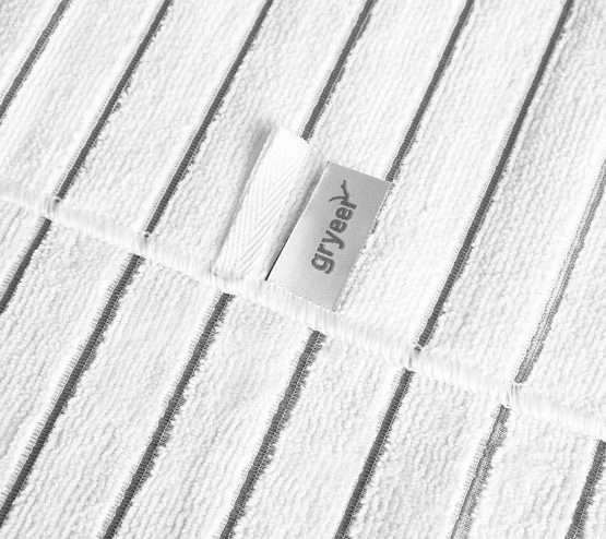 Gryeer Microfibre Tea Towels - Pack of 8 (Stripe Designed Grey and White Colours) - Soft, Super Absorbent and Lint Free Kitchen Towels, 45 x 65 cm - Image 4