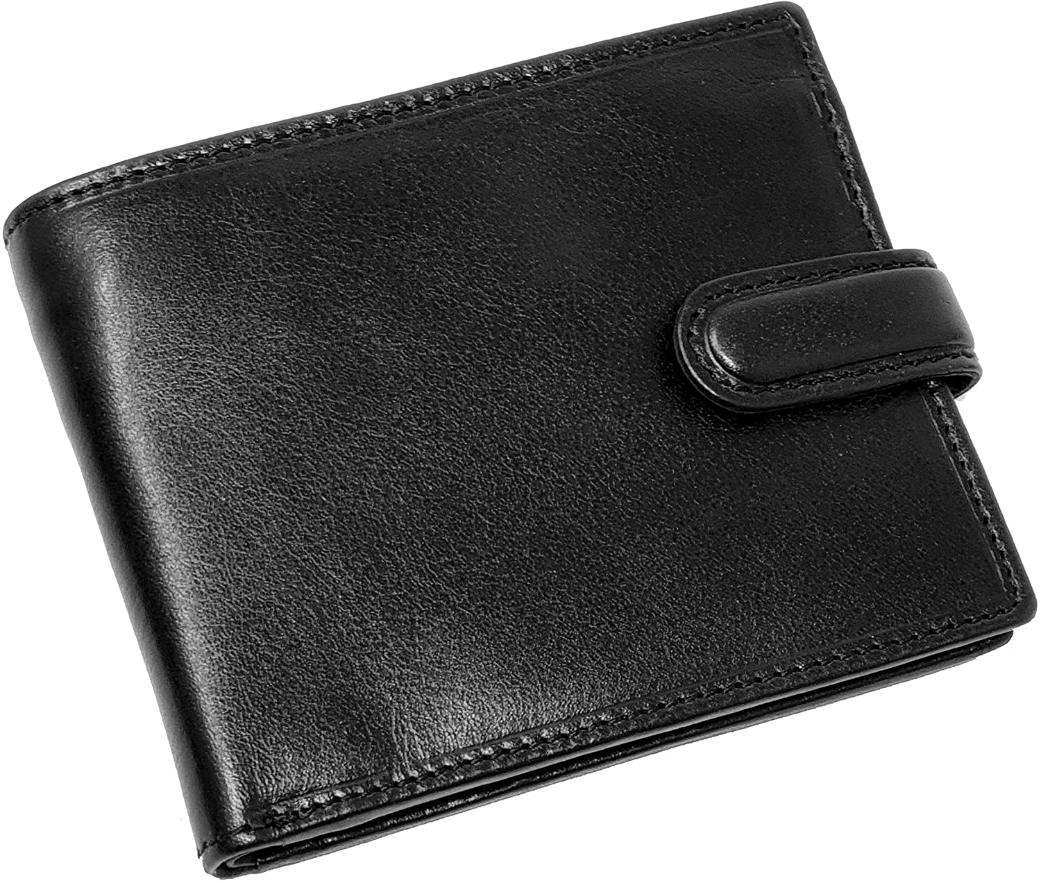 TOPSUM LONDON Slim RFID Blocking Leather Wallet for Men, Bifold Design with Zipped Coin Pocket, Genuine Leather