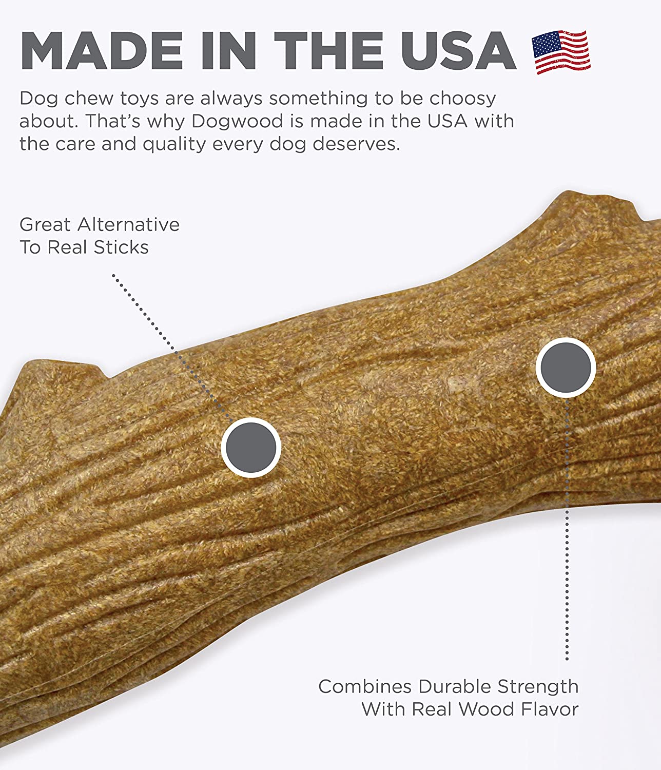 Petstages Dogwood Wood Alternative Dog Chew Toy, Large, Brown - Image 3