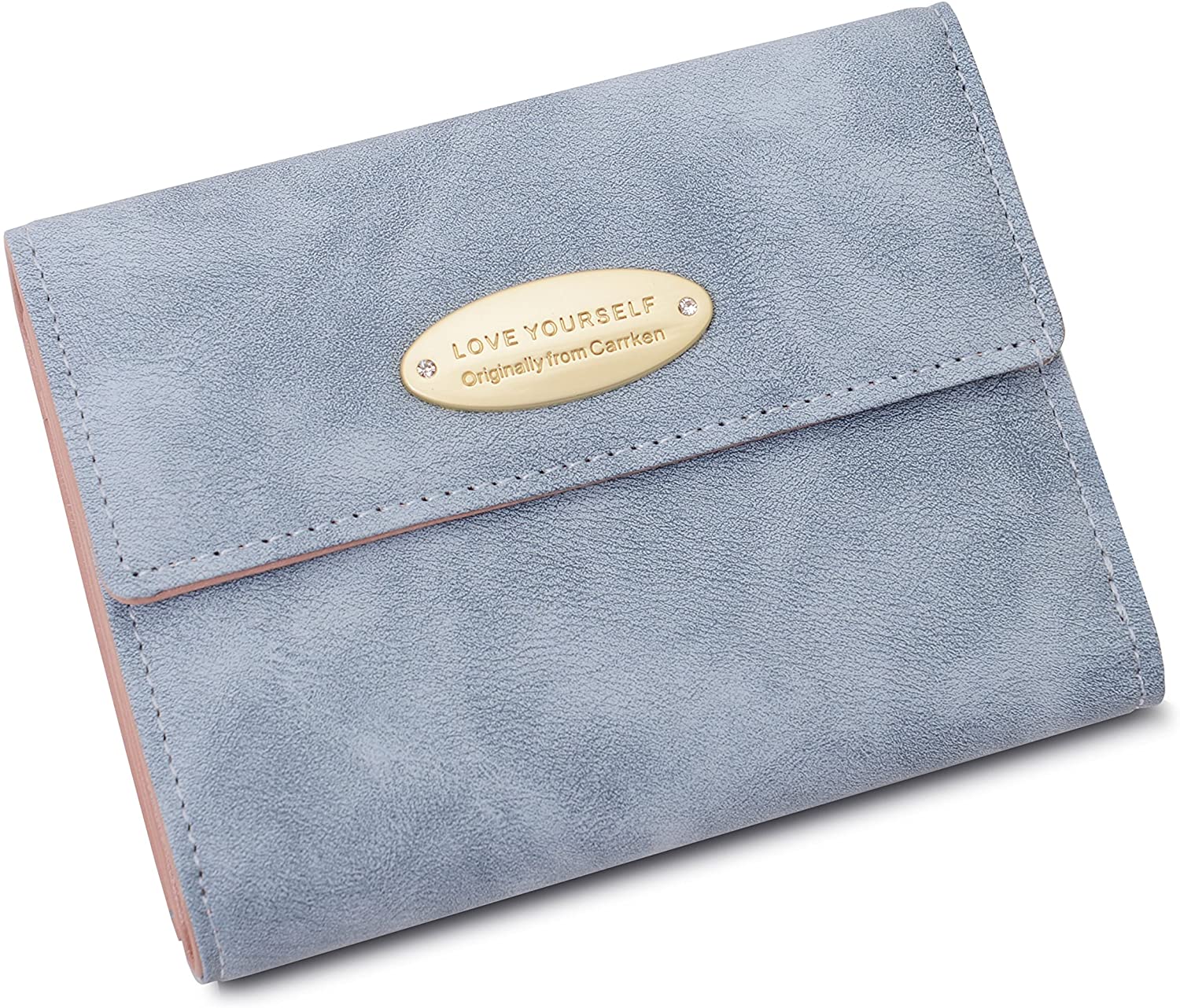 Wallets Women Vodabang Ladies Clutch Purse Soft Frosted PU Leather Credit Card Wallet with Coin Compartment (Blue) - Image 3