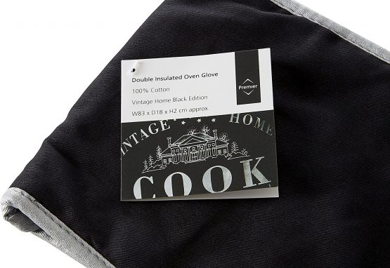 Premier Housewares 100% Cotton Oven Glove Double Oven Gloves Double Oven Mitt Heat Resistant Oven Gloves 83 X 2 X 18 Cm - Image 4