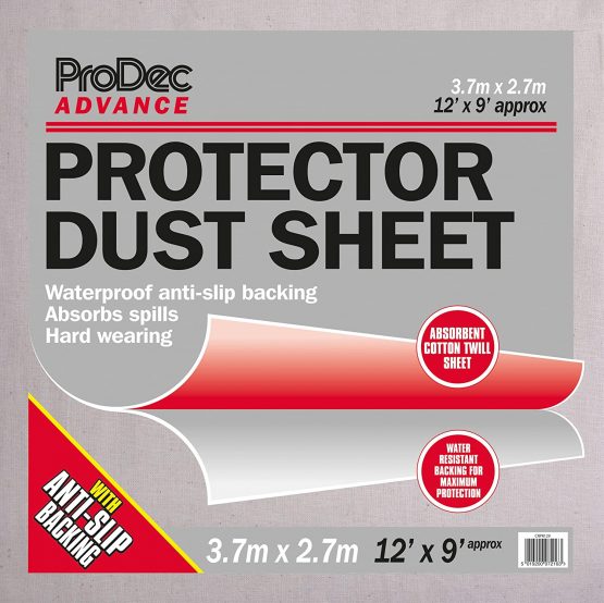 ProDec Advance 12' x 9' Water Resistant Protector Dust Sheet For Covering Floors and Furniture