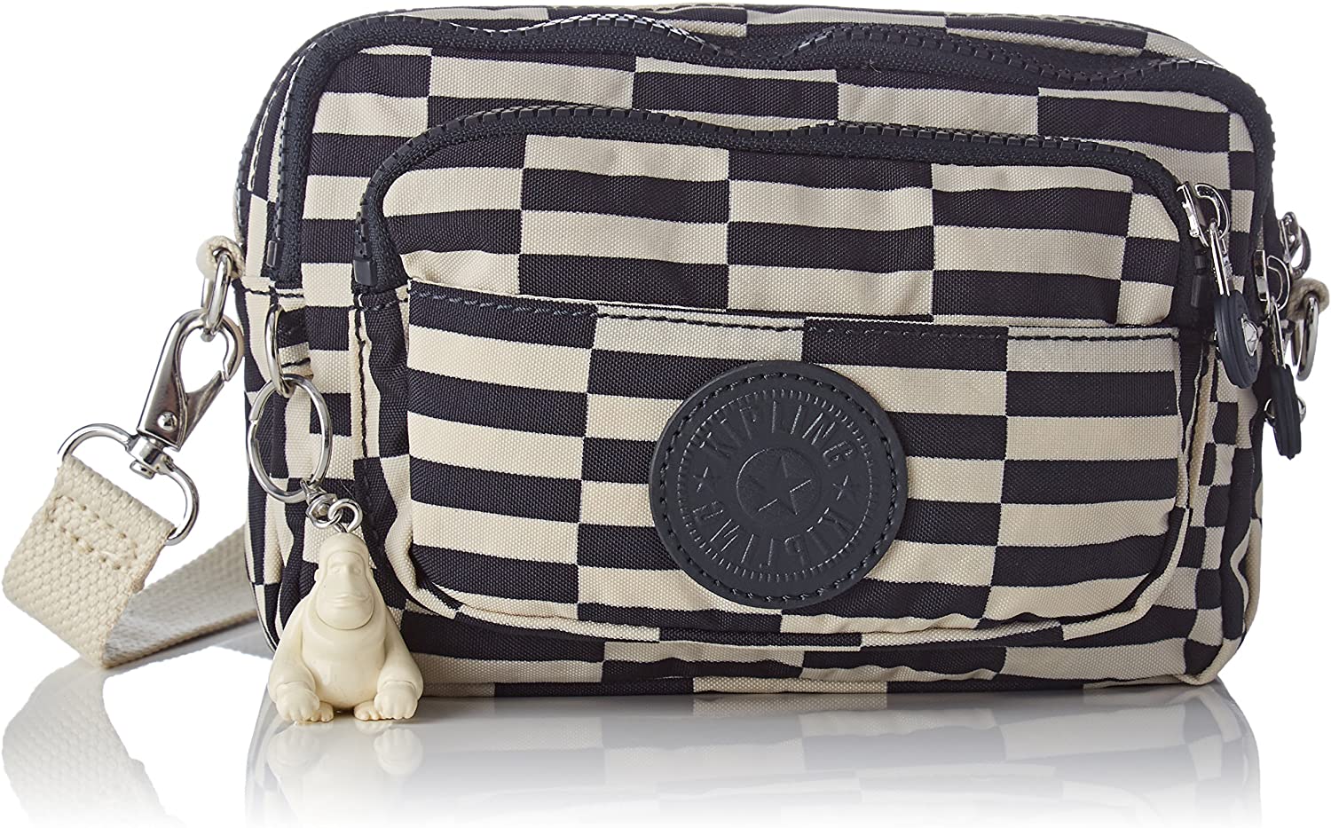 Kipling Multiple Sport shoulder bag Pack, 25 cm, Multicolored (Striped Print), 20x13x7.5 cm