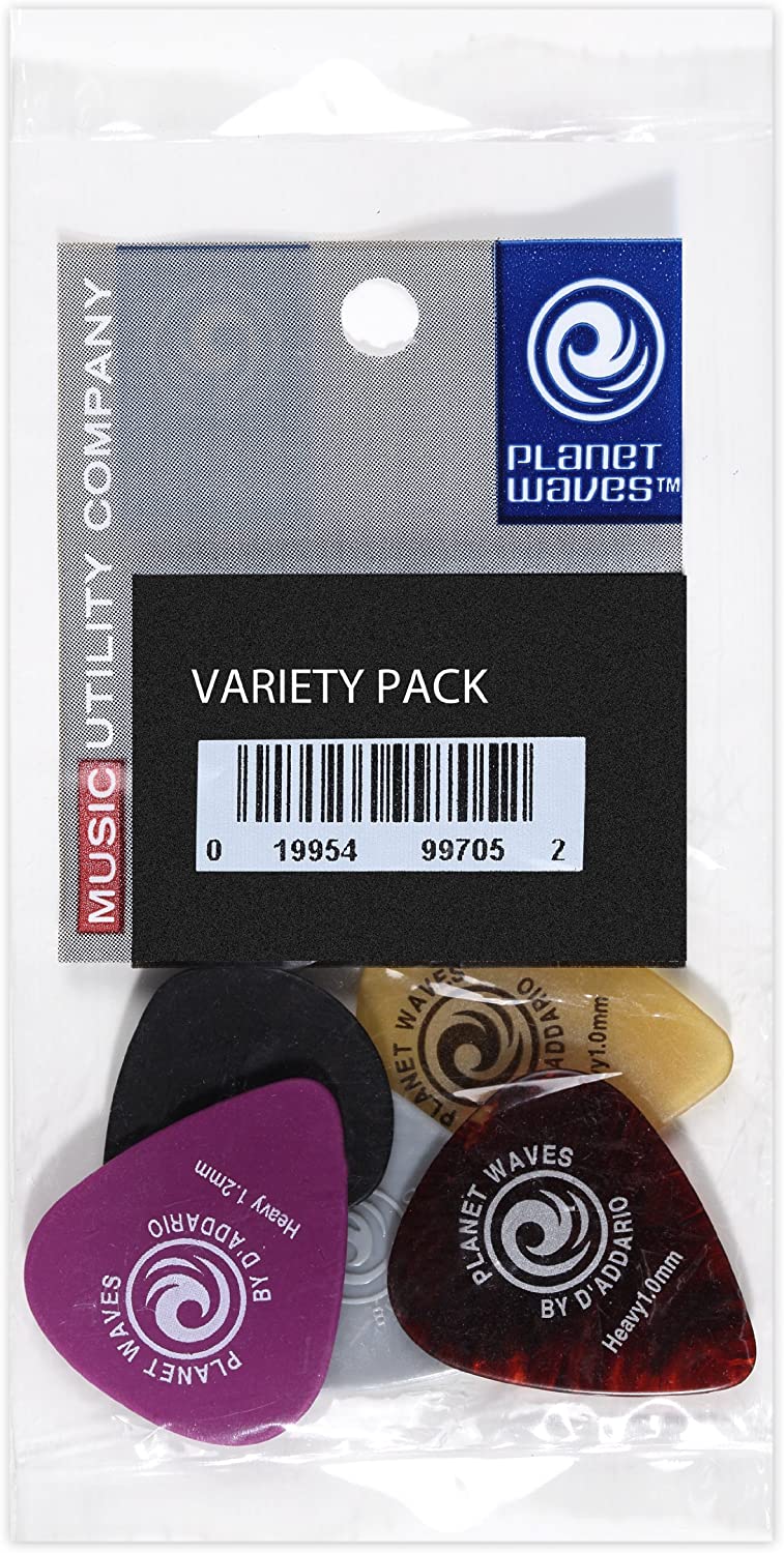 Planet Waves 1XVP4-5 Medium Assorted Guitar Picks (Pack of 5), Black