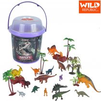 Wild Republic 22113 Toy Figure Set Dinosaur Toy Bucket Adventure Bucket 20 cm 23 Pieces Multi