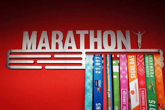 United Medals Marathon Sports Medal Hanger Display | Stainless Steel Holder Rack (3 Hang Bars up to 48 Medals) | Wall Mount Frame - Image 2