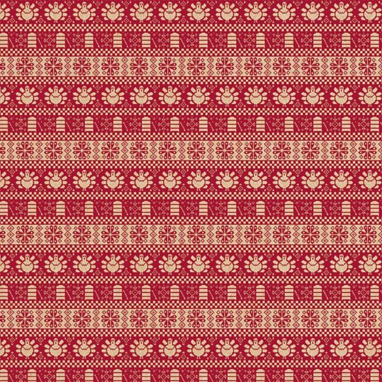 Clairefontaine Recycled Kraft Long Roll, 50 m x 0.70 m - Red Fair isle Christmas - Image 2