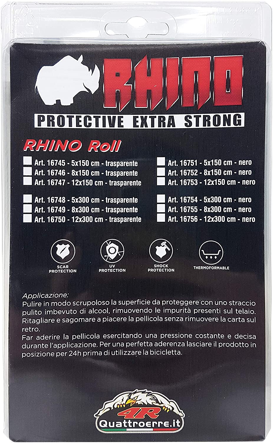 Adhesive Film Rhino Roll for Bike Frame Protection Unisex Adult Black, 5 x 150 cm - Image 2