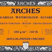 Arches Watercolour Block, 300 GSM, Rough, 15 x 30 cm, Wood, White