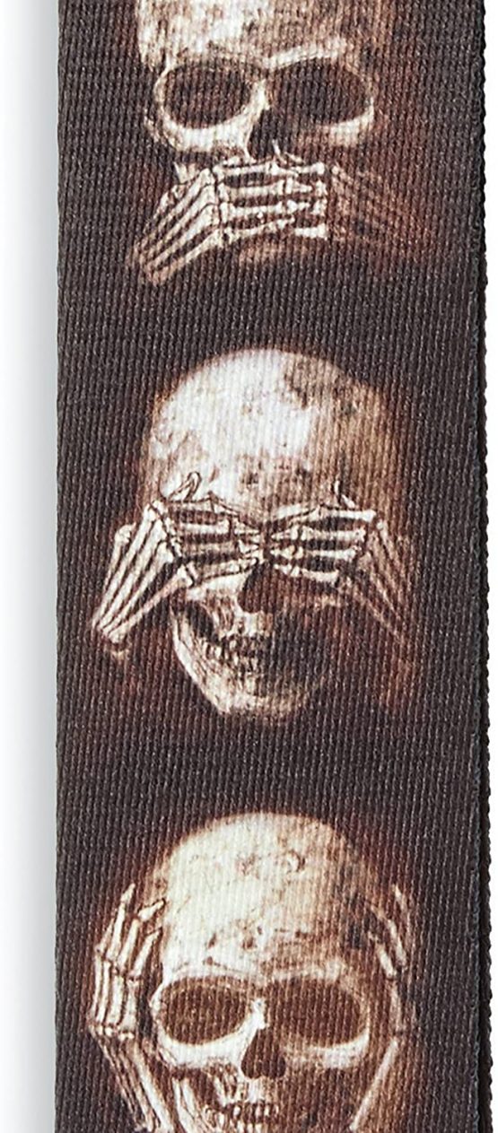 D'Addario Accessories Locking Guitar Strap - Guitar Accessories - Electric Guitar Strap, Acoustic Guitar Strap, Acoustic Electric Guitar Strap & Bass Guitar Strap - Alchemy - Muted Skulls - Image 2