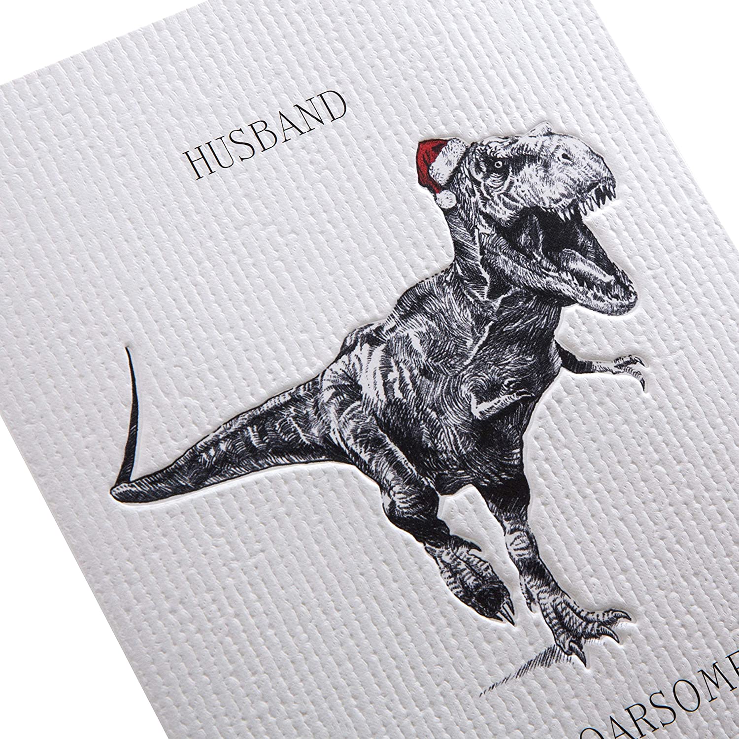 Hallmark Studio Ink Christmas Card for Husband - Contemporary T-Rex Design, T-Rex Roarsome Card - Image 3