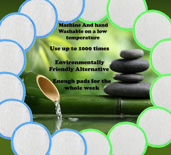Reusable Makeup Remover Pads With Organic Spa Headband And Laundry Bag - 18 Bamboo Make Up Pads In Two Sizes - Reusable Cotton Wool Pads - Zero Waste Product - Eco-Friendly and Washable-Mooncloud - Image 4