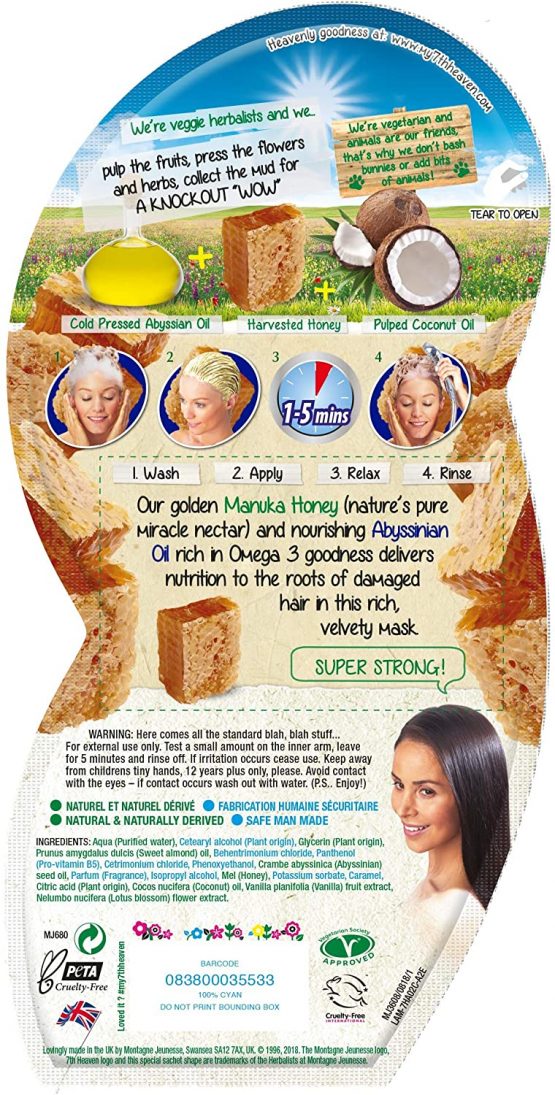 7th Heaven Manuka Honey Hair Rescue Masque 25ml - Image 2