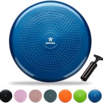 BODYMATE balance cushion incl. pump - 34cm diameter inflatable instability disc/nubbed massage cushion for core, fitness, rehab, co-ordination and relief of back pain