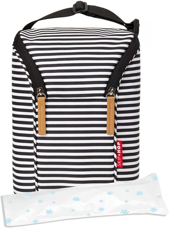 Skip Hop Double Bottle Bag, Black/White - Image 2