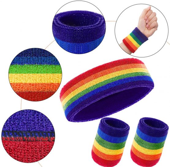 Willbond 3 Pieces Sweatbands Set, Includes Sports Headband and Wrist