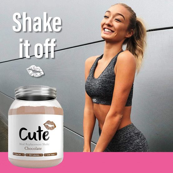 Cute Nutrition Chocolate Meal Replacement Shakes for Weight Loss Control Diet Shake for Women 500g tub with Bonus 4 Week Fat Buster Workout Plan - Image 3