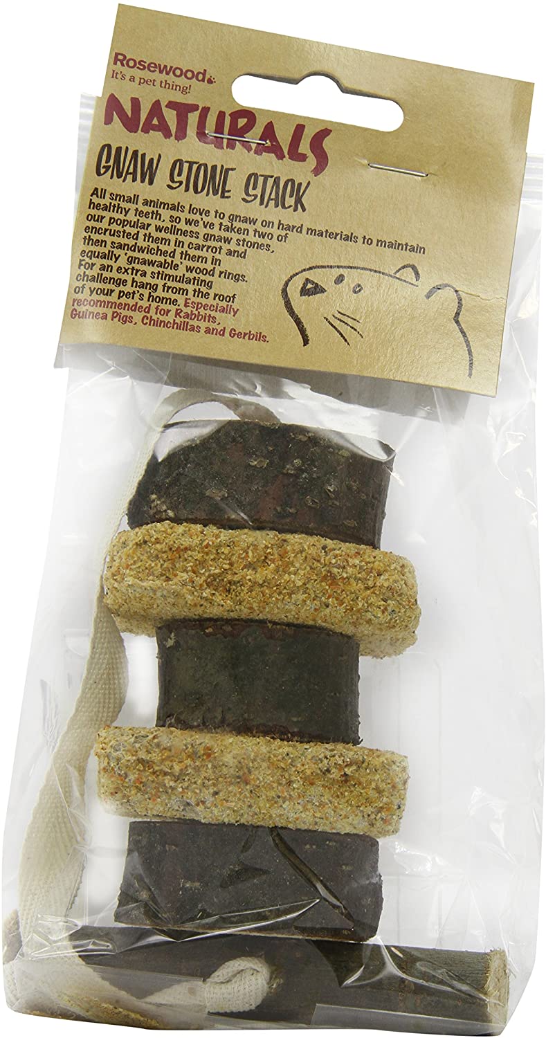 Rosewood Naturals Edible Gnaw Stone Stack, Small Animal Treat and Gnaw Toy for Rabbits Guinea Pigs, Chinchillas, Degus