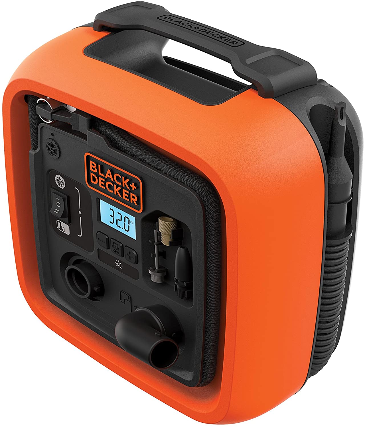 BLACK+DECKER Cordless High Pressure Inflator 12V DC Volume Orange ASI400-XJ, 3151 Jahre vor Ort Garantie