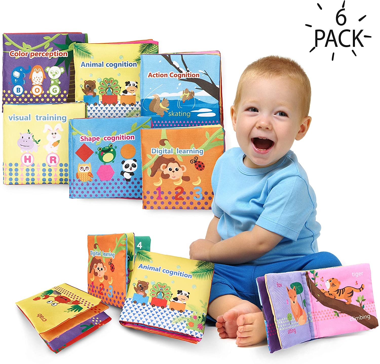 THE TWIDDLERS – 6 Pack Soft Books for Babies, Development Toys – BigaMart