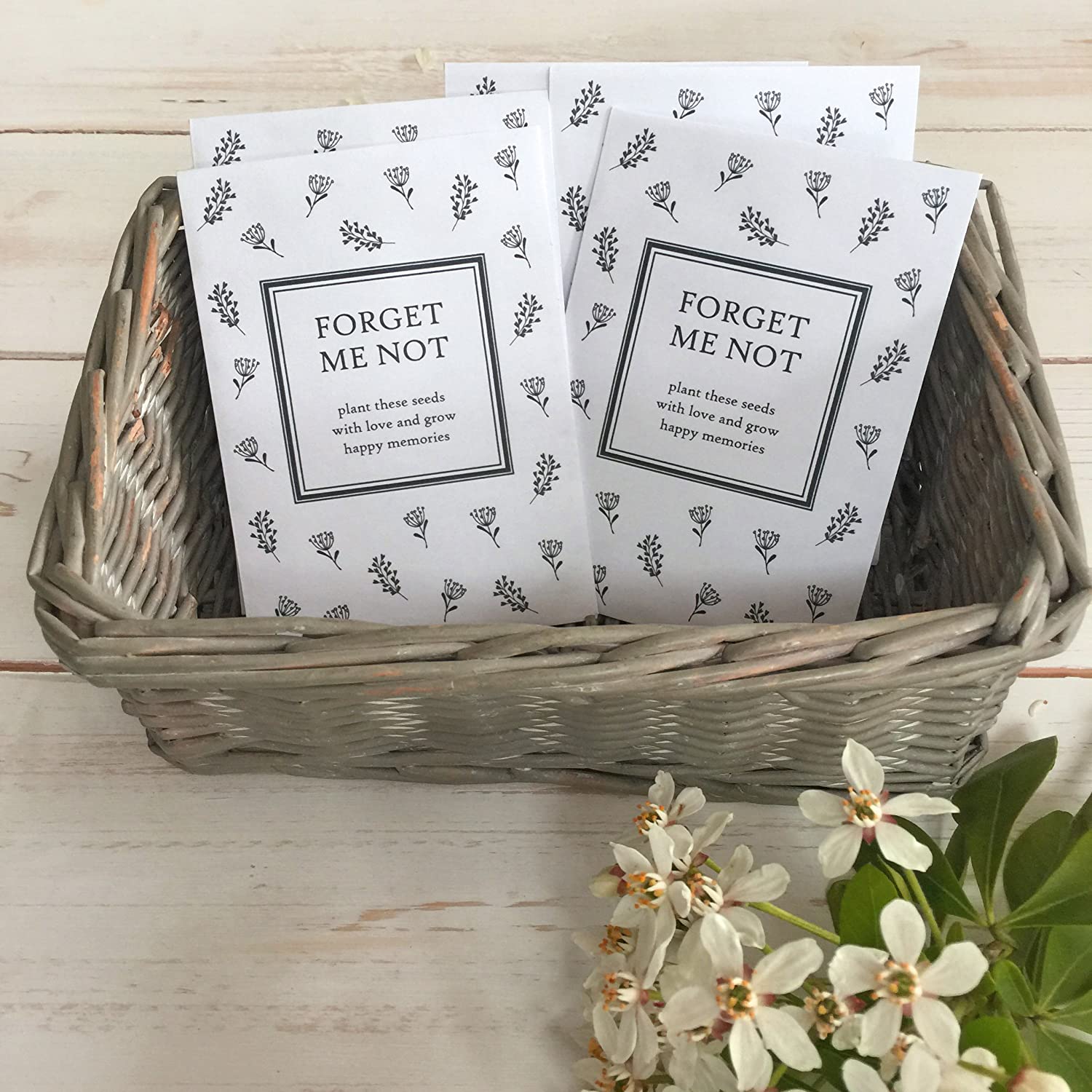 ANGEL & DOVE 25 Unfilled Forget Me Not Seed Packet Funeral Favour Envelopes 'Plant with Love' - Seeds Not Included - Image 2