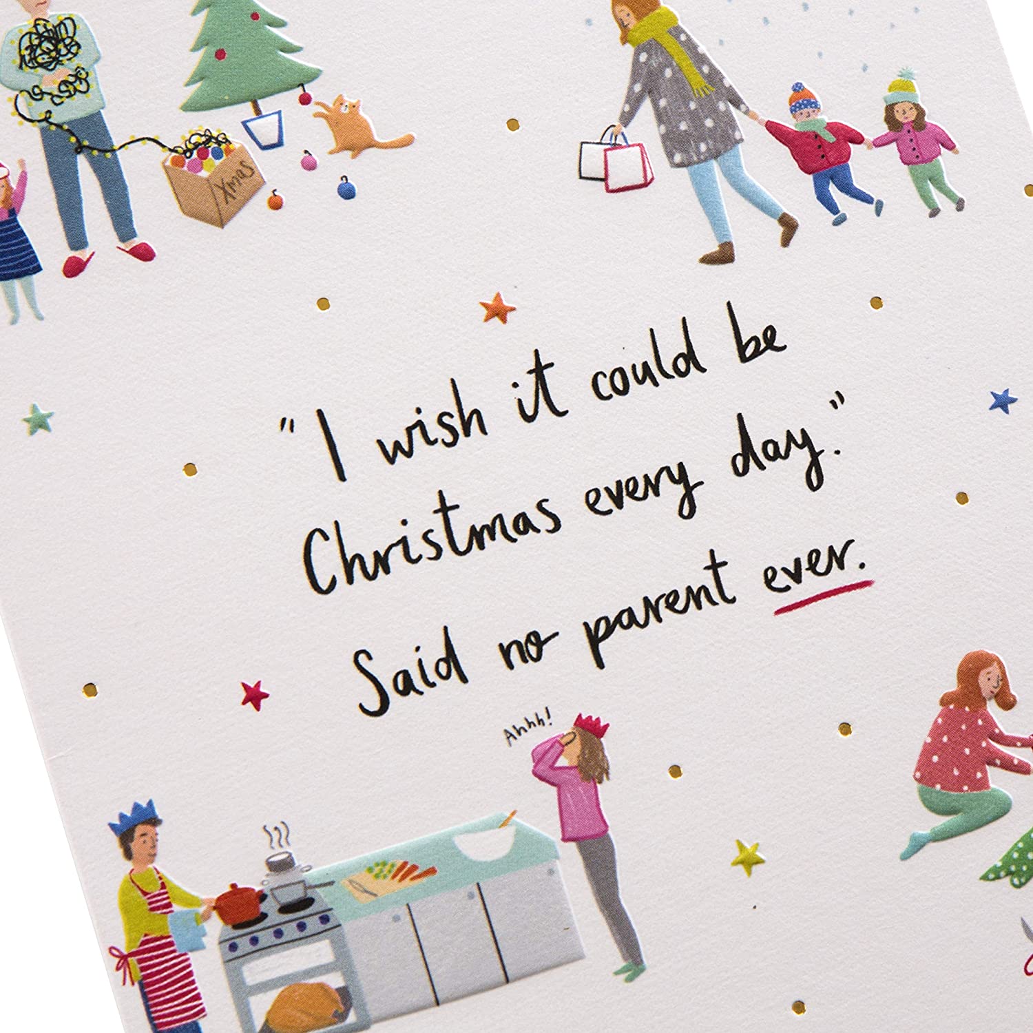 Christmas Card for Any Recipient from Hallmark - Embossed Parenthood Design - Image 3
