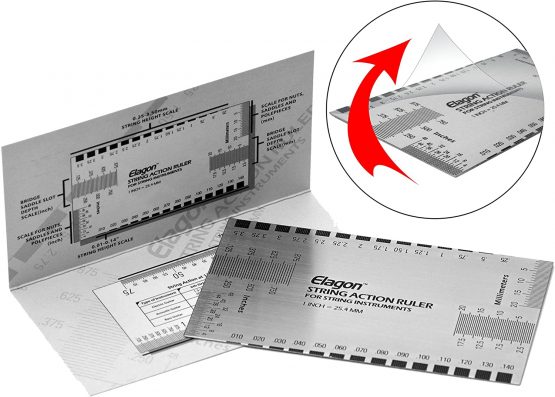 Elagon UK (ARL) Pro Care Kit Accessories - String Action Ruler/Action Gauge. Metallic Ruler For Measuring Several Guitar/Strings Settings For Optimum Setup and Playability. For All Electric Guitars, Acoustic Guitars, Classical Guitars, Bass Guitars and Other Stringed Instruments.