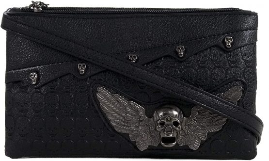 Gothic Skull Wing Ladies Handbag Clutch Evening Handbag | Backpack Rucksack Steam | Steam Punk Rock Goth GOTHX | School College PU Leather Bag