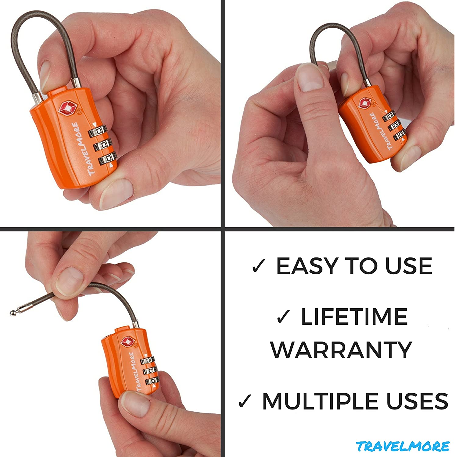 Travel Combination Cable Luggage Locks 