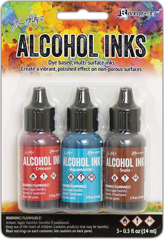 Ranger Crimson/Aquamarine/Sepia Tim Holtz Alcohol Ink, Multi-Color, 14.48 x 9.91 x 2.54 cm