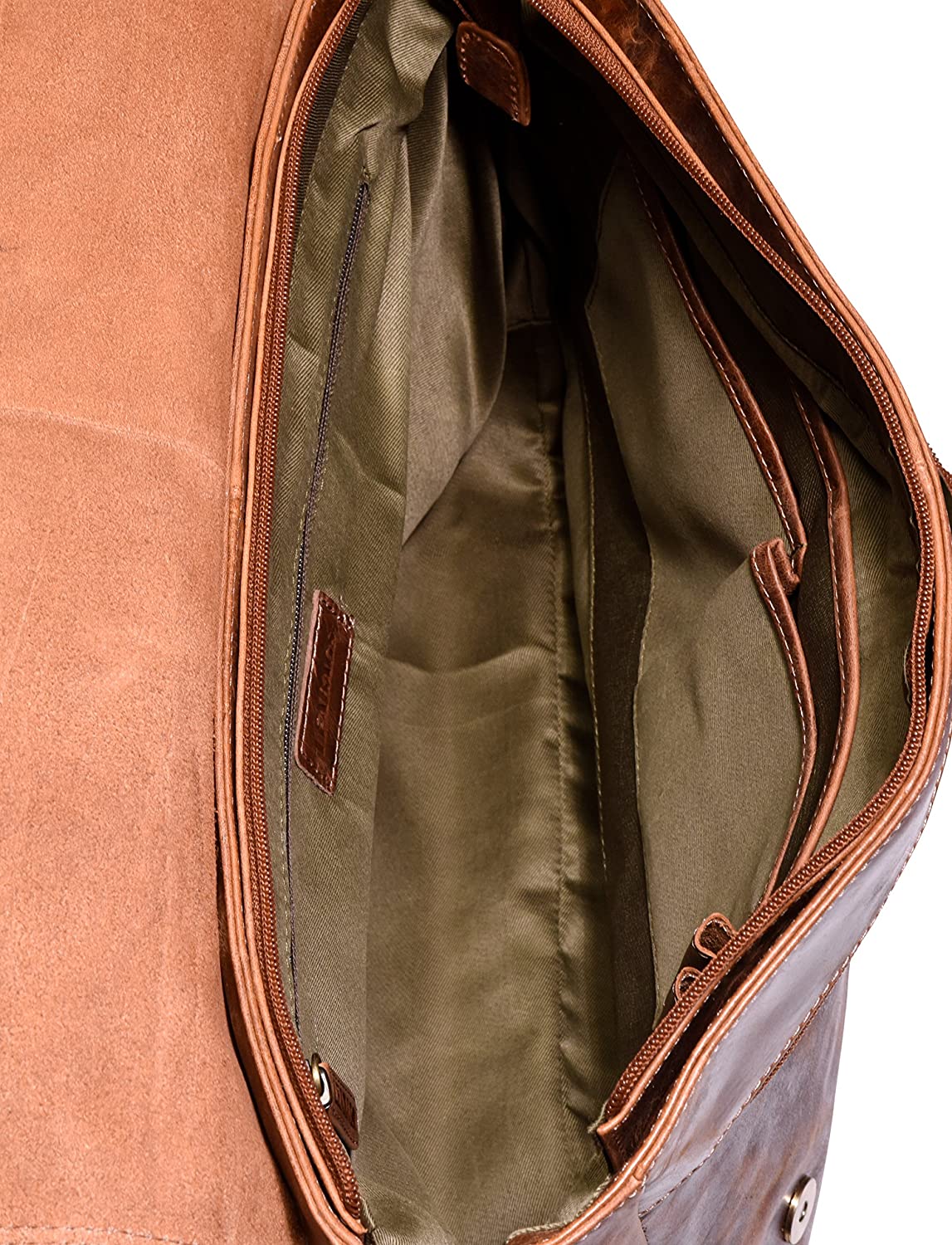 LEABAGS Oxford shoulder bag made of genuine buffalo leather in vintage look I laptop bag up to 15 inch I messenger bag I leather bag I shoulder bag I briefcase I 38x10x31cm - Image 4