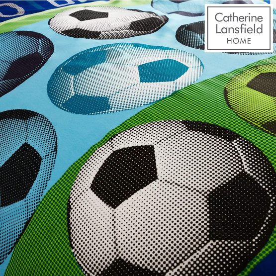 Catherine Lansfield Football Easy Care Single Duvet Set Blue - Image 4