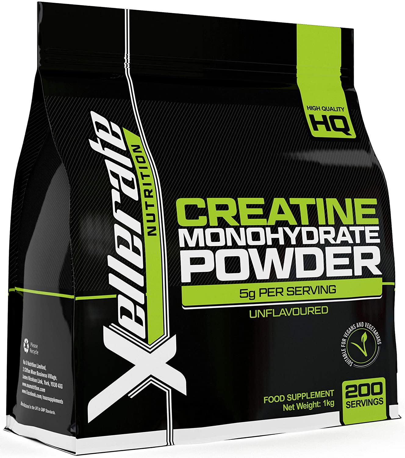 Creatine Monohydrate Powder Micronised, 1KG, 200 Servings, 7 Month Supply, Vegan, Finest Grade, Pure & Unflavoured