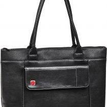 Rivacase 8991 Women's Tote Bag Faux Leather Shoulder Bag | Fits up to 15.6 Laptop | Elegant for Business Travel large Black