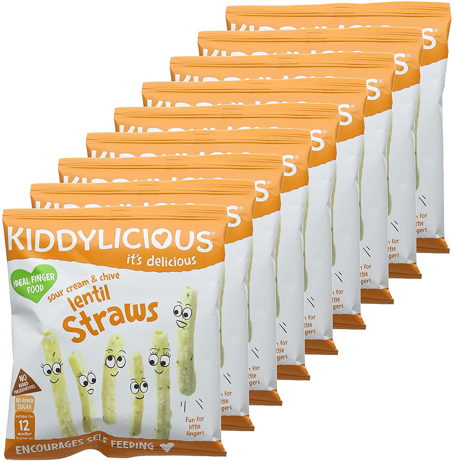 Kiddylicious Sour Cream & Chive Lentil Veggie Straws - Delicious Snacks for Kids - Suitable for 9+ Months - 9 Packs - Image 4