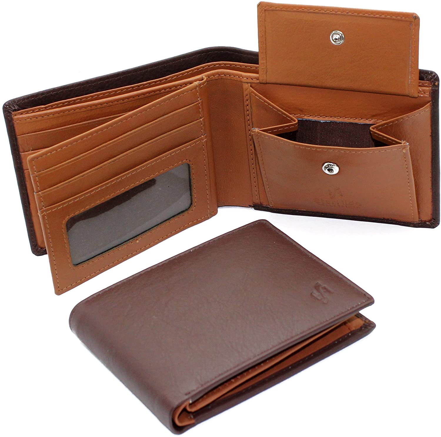 STARHIDE RFID Blocking Wallet for Men UK, Genuine Soft Leather Bifold Card Holder, Coin Pocket, ID Window, Cash Organiser - Image 2