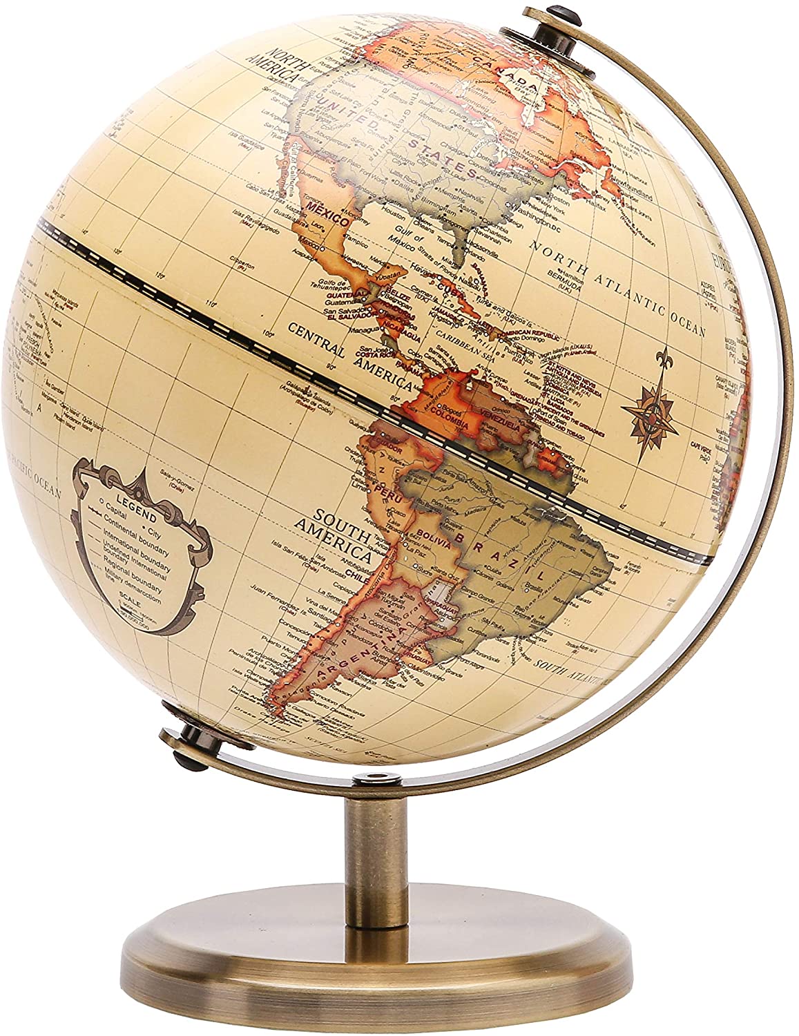 Exerz 14cm World Globe Mini Antique Globe, Educational/Geographic/Modern Desktop Decoration - Image 3