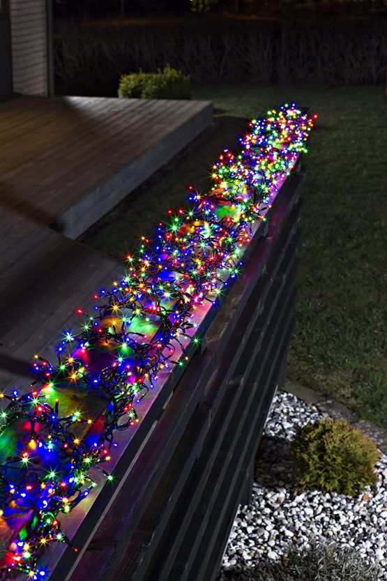 Konstsmide 3793-500 Micro LED cluster light / outdoor (IP44) or indoor use / 5.6m of LEDS and 4m lead / with 8 functions, control unit and eight memory function / 960 multi coloured diodes / black cable - Image 3