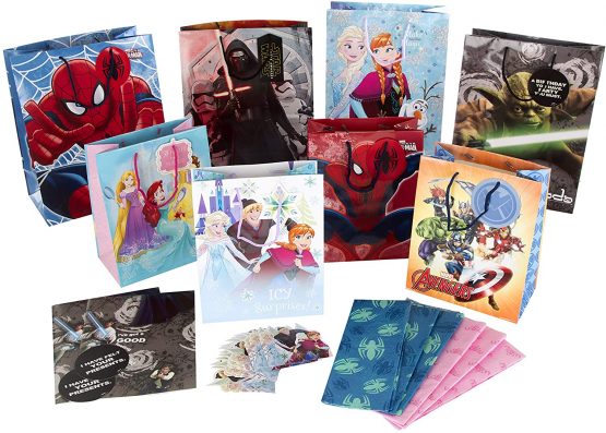 Hallmark Kids Gift Bag, Tissue and Tag Pack - 4 Medium Bags, 4 Small Bags, 2 Sheets of Wrap & Tag, 2 Tissue Packs & 1 Tag Pack