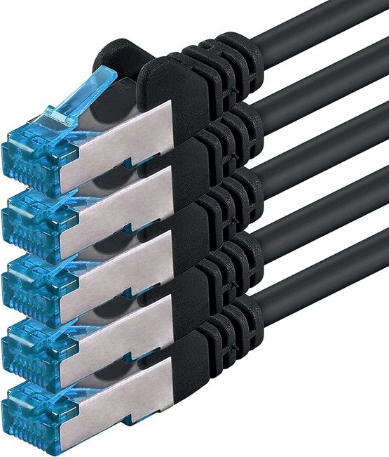 1aTTack 1m - CAT6a - network cable 10 - colors CAT 6 A patch cable 10000 Mbit s SFTP PIMF 500 MHz compatible with CAT5 CAT6 CAT7 CAT8 DSL Internet Switch Router