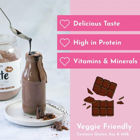 Cute Nutrition Chocolate Meal Replacement Shakes for Weight Loss Control Diet Shake for Women 500g tub with Bonus 4 Week Fat Buster Workout Plan - Image 2