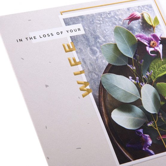 Sympathy Card for Loss of Wife from Hallmark - Embossed Photographic Design - Image 3