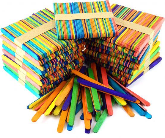 1000 Art and Craft Coloured Lollipop Sticks