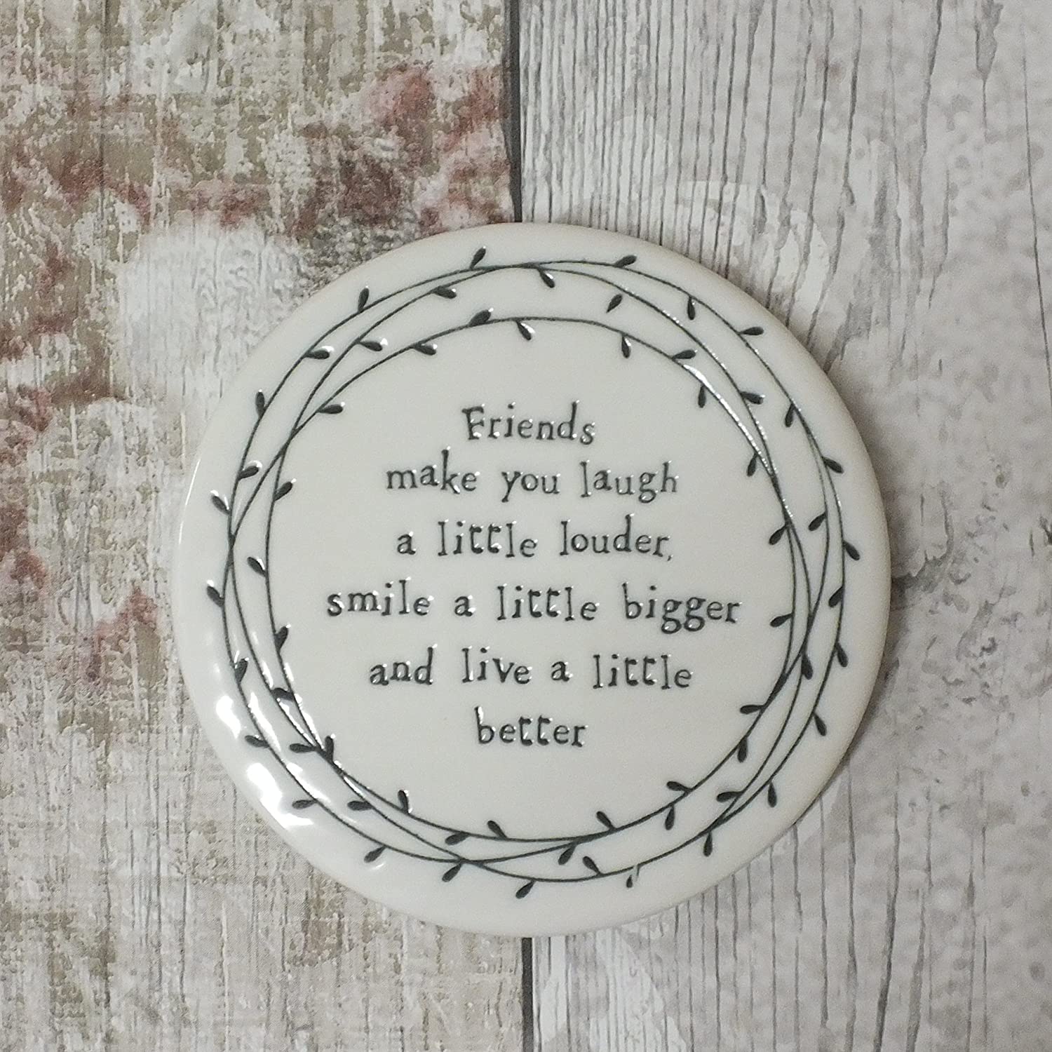 A Friend is one of the Nicest Things East of India Porcelain Leaf Coaster